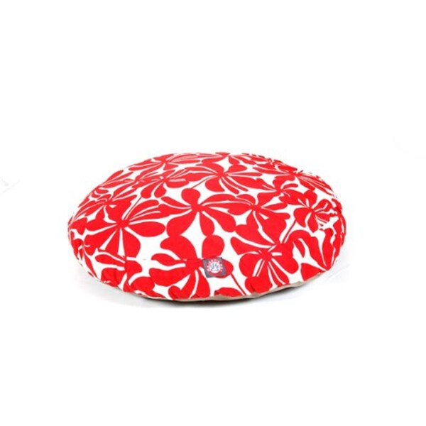 River Soap Co MajesticPet  36 in. Plantation Round Pet Bed, Red - Medium - 788995508137