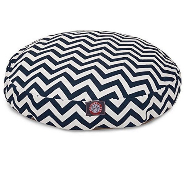 River Soap Co MajesticPet  30 in. Chevron Round Pet Bed, Navy Blue - Small - 788995506898