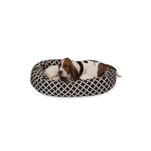 River Soap Co MajesticPet  32 in. Bamboo Sherpa Donut Pet Bed, Black - 788995542025