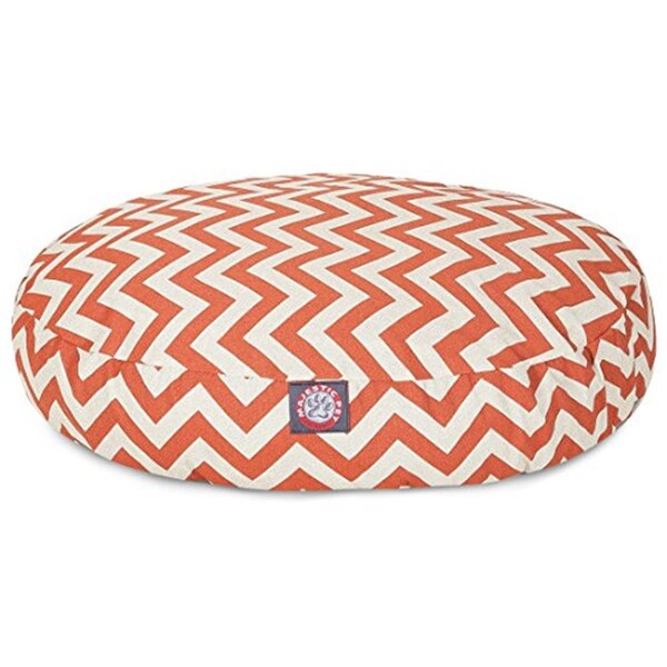 River Soap Co MajesticPet  30 in. Zig Zag Round Pet Bed, Burnt Orange - Small - 788995506225