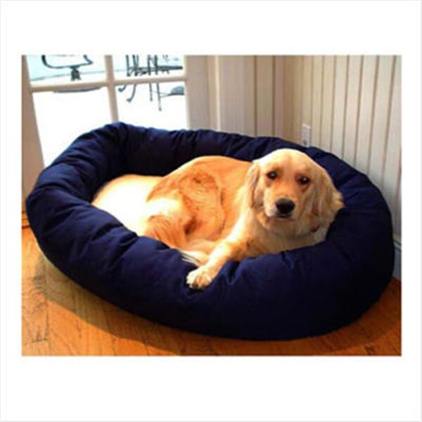 Majestic Pet 24 in. Small Bagel Bed- Blue and Sherpa - 788995612223