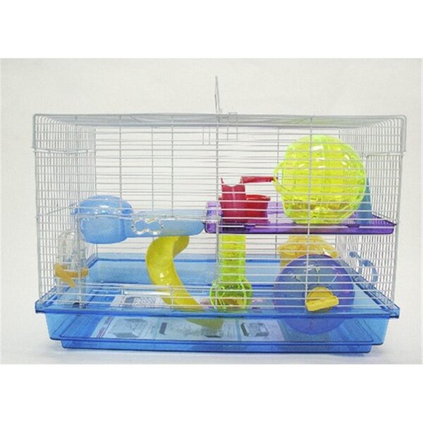 Yml YML H1812BL 12 in. Clear Plastic Hamster-Mice Cage in Blue - H1812BL