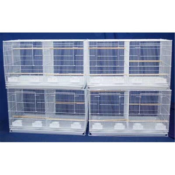 Yml Lot of Four Medium Bird Breeding Cages with Divider in White - 4X2464WHT
