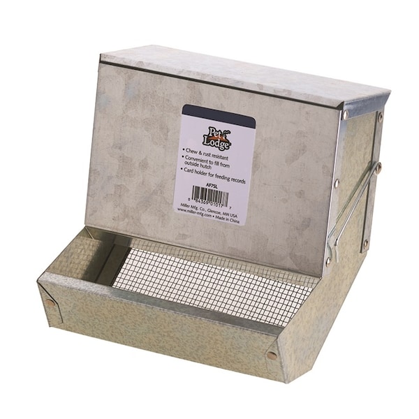 Miller Mfg Animal Feeder with Sifter Bottom & Lid 7" - 2334-7