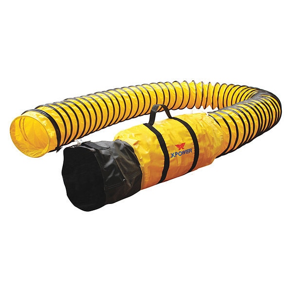Xpower Ventilation Duct Hose for X-8, 8 in Dia x 25 ft L, Polyester - 8DH25