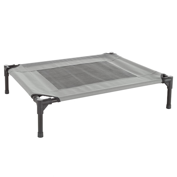 Pet Adobe Elevated Portable Pet Bed Cot-Style 30 inx24 inx7 in for Dogs and Small Pets, Indoor/Outdoor Gray - 302425FGG