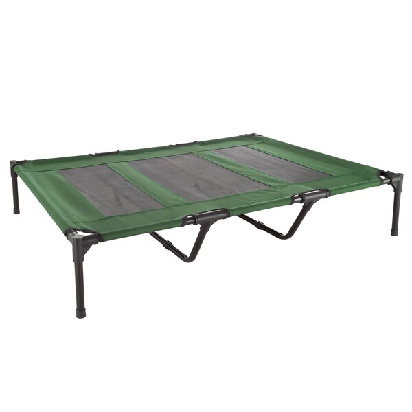Pet Adobe Elevated Portable Pet Bed Cot-Style 48x35.5x9 in for Dogs and Small Pets, Indoor/Outdoor Green - 642010SAI