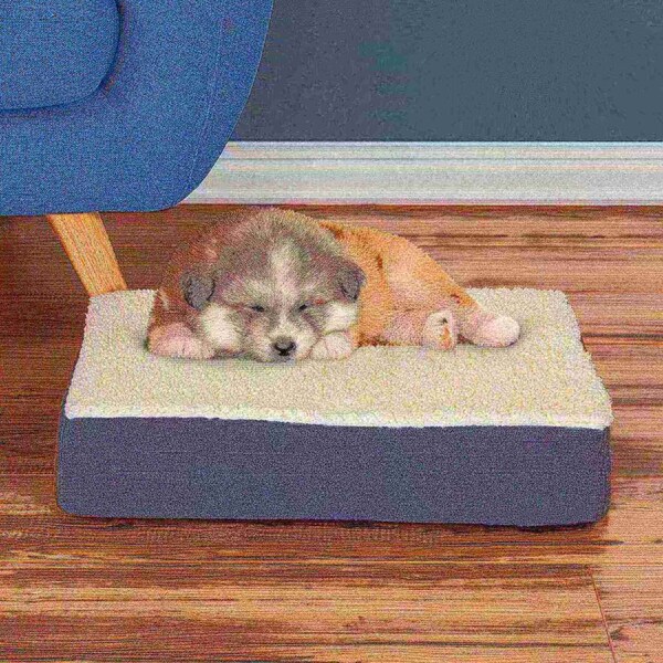 Pet Adobe Orthopedic Sherpa Top Pet Bed with Memory Foam and Removable Cover 20x15x4 Gray by Pet Adobe - 853846MXC