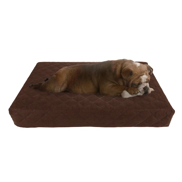 Pet Adobe Waterproof Memory Foam Pet Bed for Indoor/Outdoor Water Resistant and Washable Cover 30” x 21” Brown - 491095HTG