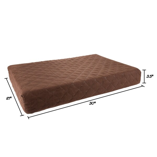 Pet Adobe Waterproof Memory Foam Pet Bed for Indoor/Outdoor Water Resistant and Washable Cover 30” x 21” Brown - 491095HTG