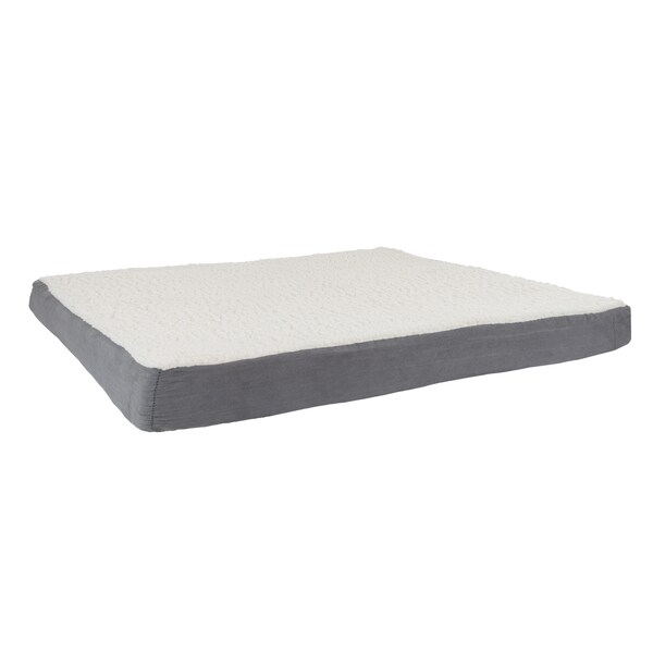 Pet Adobe Pet Adobe Memory Orthopedic Foam Dog Bed- Sherpa Top and Removable Cover- 44.5x35x4.75, Gray - 229022SBE