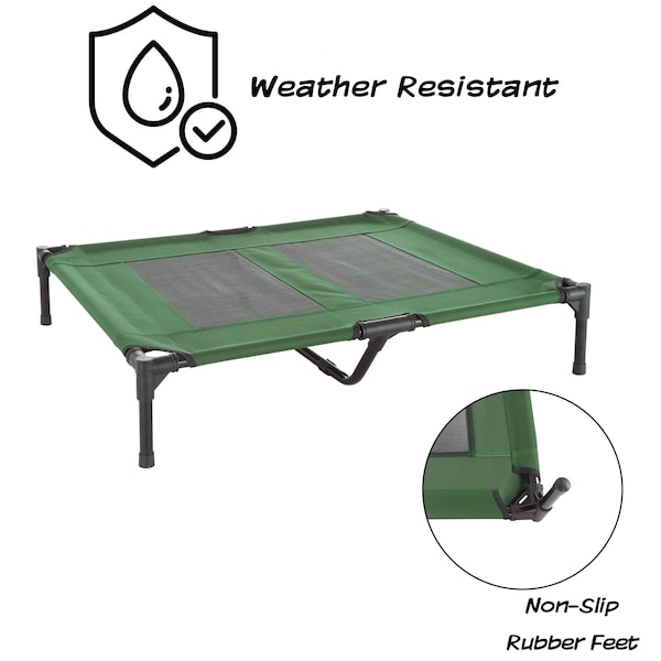 Pet Adobe Elevated Portable Pet Bed Cot-Style 36 inx29.75 inx7 in for Dogs and Small Pets, Indoor/Outdoor - 807180YSG