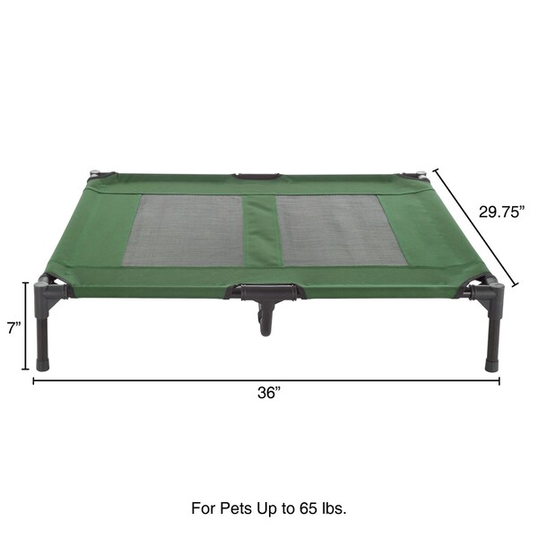 Pet Adobe Elevated Portable Pet Bed Cot-Style 36 inx29.75 inx7 in for Dogs and Small Pets, Indoor/Outdoor - 807180YSG