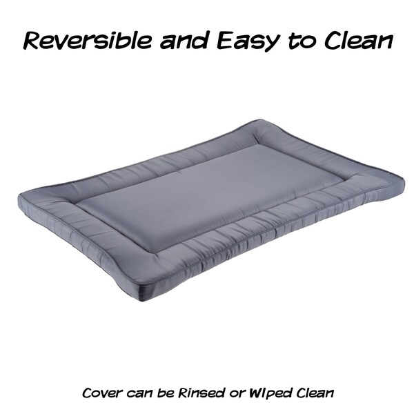 Pet Adobe Waterproof Dog Crate Pad Kennel Bed Easy-to-Clean Multi-Purpose Mat for Home and Car Travel (Gray) - 894927VXY