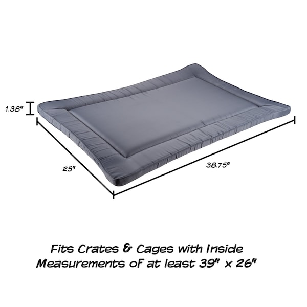 Pet Adobe Waterproof Dog Crate Pad Kennel Bed Easy-to-Clean Multi-Purpose Mat for Home and Car Travel (Gray) - 894927VXY
