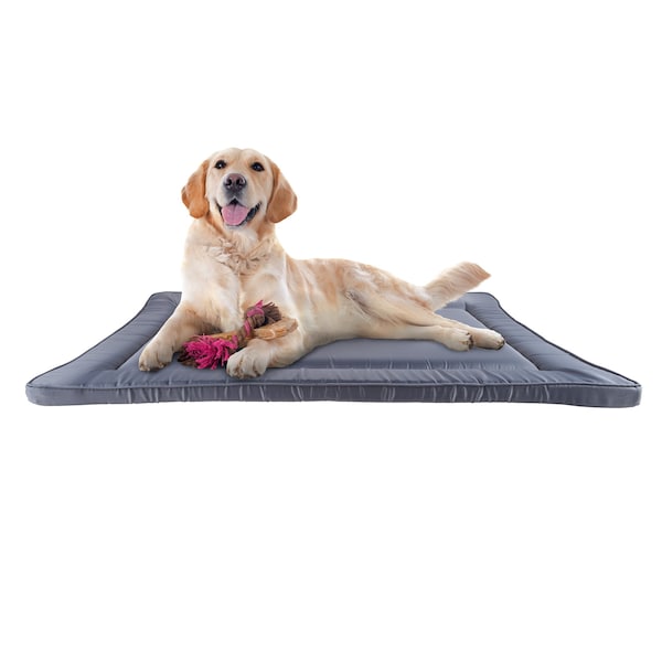 Pet Adobe Waterproof Dog Crate Pad Kennel Bed Easy-to-Clean Multi-Purpose Mat for Home and Car Travel (Gray) - 894927VXY