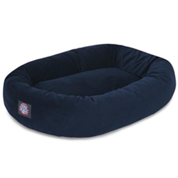 Majestic Pet 40 in. Navy Suede Bagel Dog Bed - 78899567404