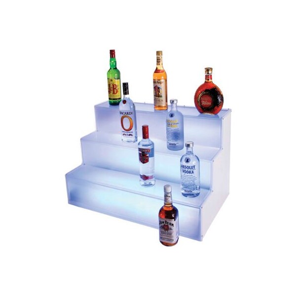 Cal Mil Plastics Cal-Mil LED 3 Step Bottle Display 18"L x 30"W x 18"H - LQ31