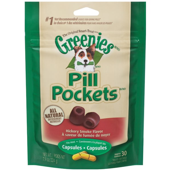 Greenies Greenies Hickory Smoke Pill Pockets For Dogs 7.9 oz 1 pk - 428273