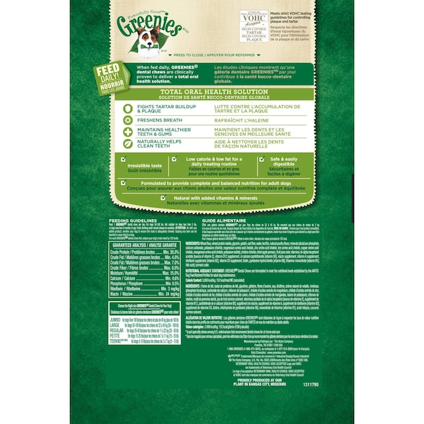 Greenies Greenies Original Mint Dental Stick For Dog 6.5 in. 1 pk - 428615