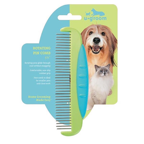 Conair u-groom Blue/Green Dog Routing Pin Comb 1 pk - PGRDCMD