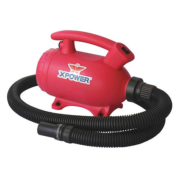 Xpower 2-in-1 Home Force Air Pet Dryer + Vacuum, 2 HP, 100 CFM, 8 Amps, Pink - B-55 PINK