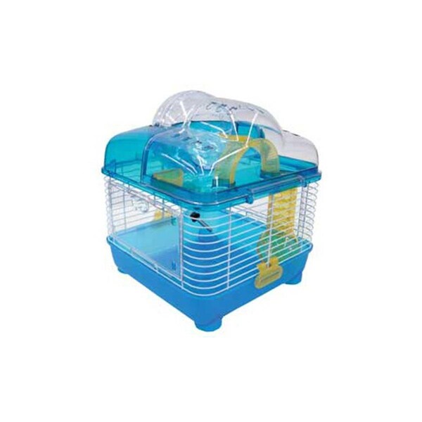 Yml YML H1010BL 10 in. Clear Plastic Hamster-Mice Cage in Blue - H1010BL