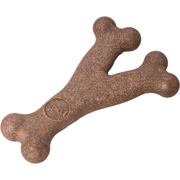 Spot Spot Bam-bones Brown Bamboo Fibers Bacon-Flavored Wish Bone Pet Toy 1 pk - 54315