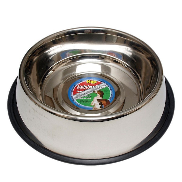 Hilo Hilo Silver Plain Stainless Steel 96 oz Pet Dish For Dog - 57696