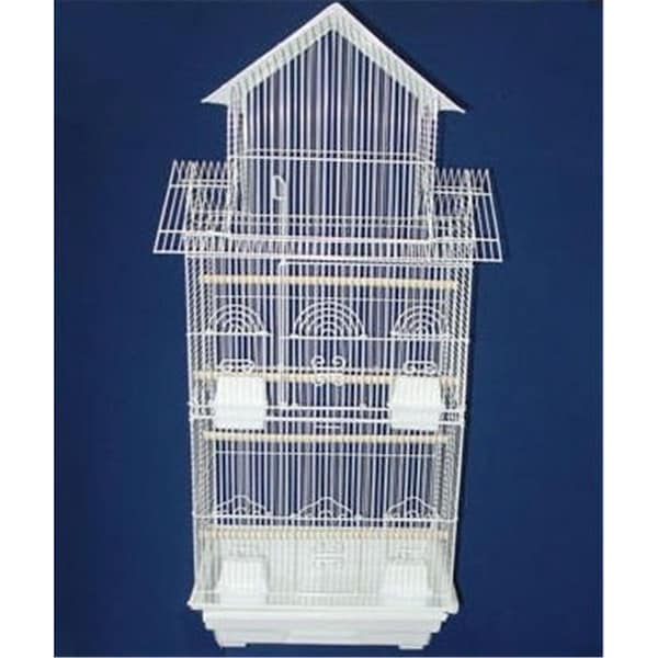 Peticare Tall Pagoda Top Small Bird Cage in White - PE145697