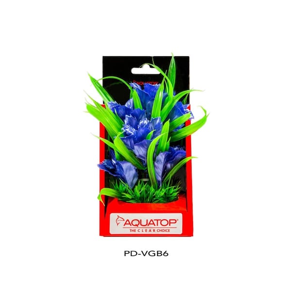 Aquatop Vibrant Aquarium Garden Plant - Blue - 6 in. - 810074880251