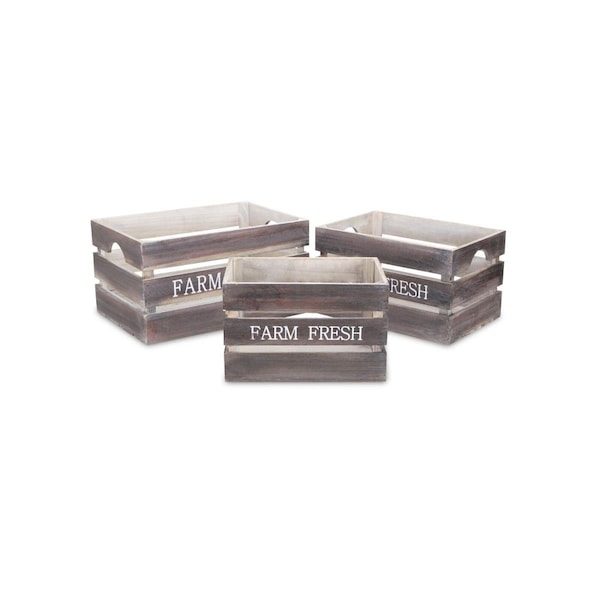 H2H Farm Fresh Wood Crate - Set of 3 - H23359412