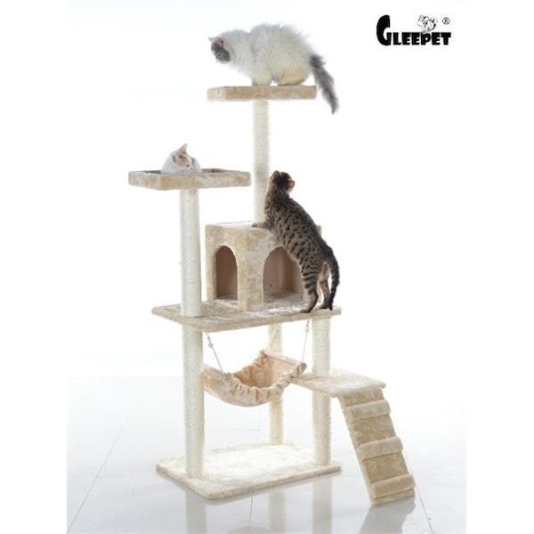 Aeromark AeroMark GP78570921 GleePet 57 in. Cat Tree GP78570921 Beige W Ramp - GP78570921