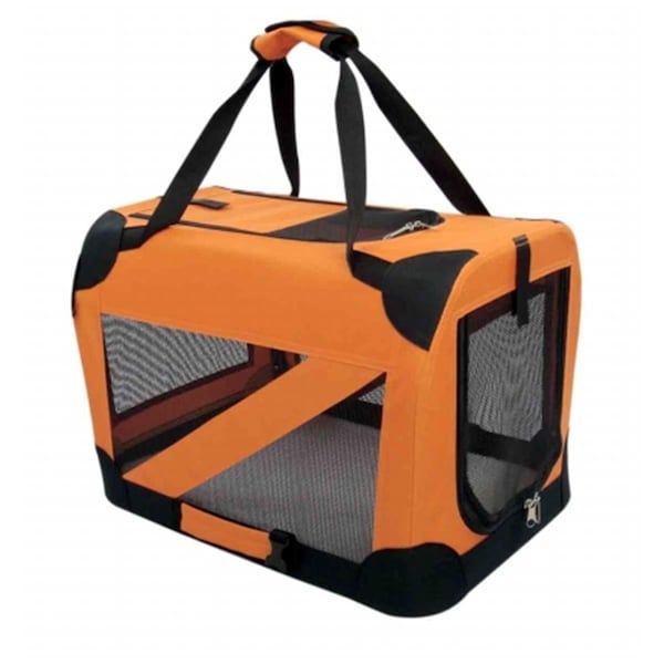 Petpurifiers Orange 360 Degrees Vista Folding Soft Crate - LG - PE2640279