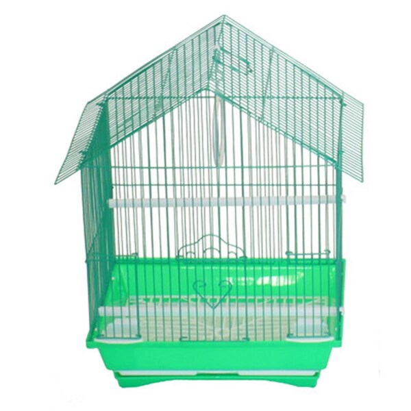 Fancy Feline 11 x 9 x 16 in. House Top Style Small Parakeet Cage, Green - FA2690784