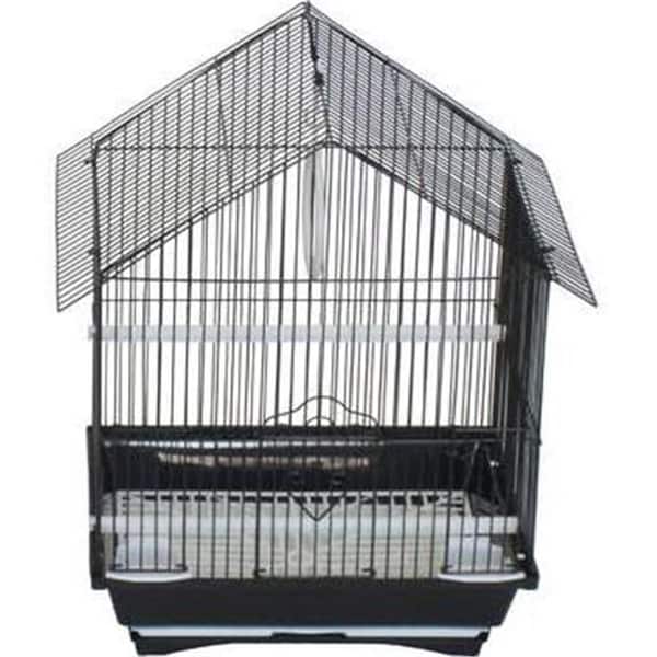 Yml Group YML Group AMBLK 11 x 9 x 16 in. House Top Style Small Parakeet Cage; Black - AMBLK