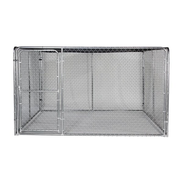 Stephens Pipe & Steel Silver Dog Kennel, 10 ft OAL, 10 ft OAW, 6 ft OAH, Steel, Galvanized - DKS11010