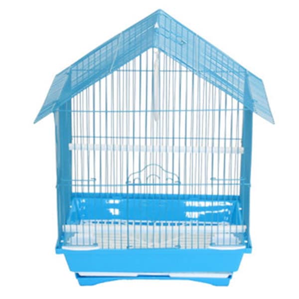 Fancy Feline 11 x 9 x 16 in. House Top Style Small Parakeet Cage, Blue - FA2690782