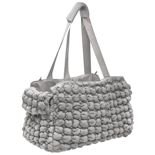 Petpurifiers Bubble Vogue Ultra-Plush Fashion Designer Pet Carrier, Grey - One Size - PE2640395