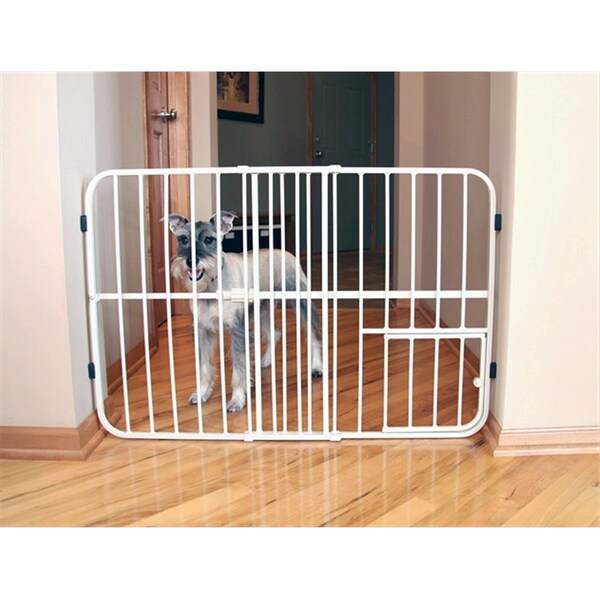 Carlson Step Over Expandable Metal Pet Gate- Beige - 0624DS