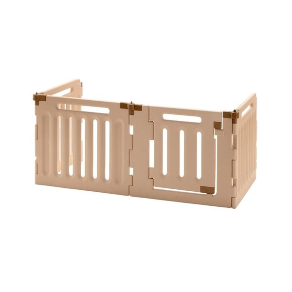 Richell Usa Convertible Indoor-Outdoor Pet Playpen H4 - Soft Tan-Mocha - 94191