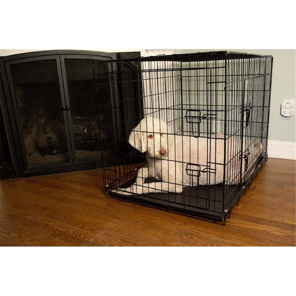 Iconic Pet 24 in. Foldable Double Door Pet Dog Cat Training Crate - 92138