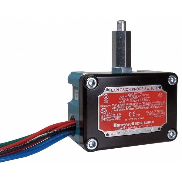Interruptor de límite a prueba de explosiones Honeywell, émbolo, 2NC/2NO, 10A @ 250V CA, Ubicación del actuador: Superior - EXD-Q-3