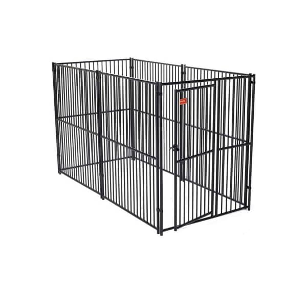 Jewett Cameron Companies Lucky Dog European Style Modular Dog Kennel 72"H x 60"W x 120"L, Black - CL 65151