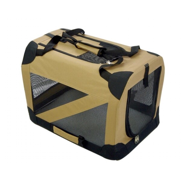 Petpurifiers Khaki 360 Degrees Vista Folding Soft Crate - MD - PE2640276