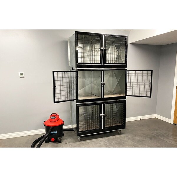 K9 Kennel Store Quick N Clean Galvanized Cage Bank 3 or 6 Units - QCCBGV3O6U