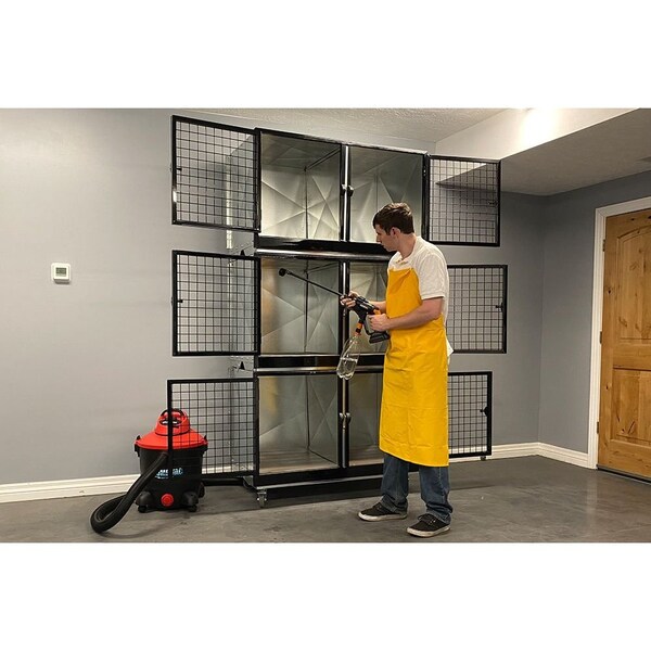 K9 Kennel Store Quick N Clean Galvanized Cage Bank 3 or 6 Units - QCCBGV3O6U