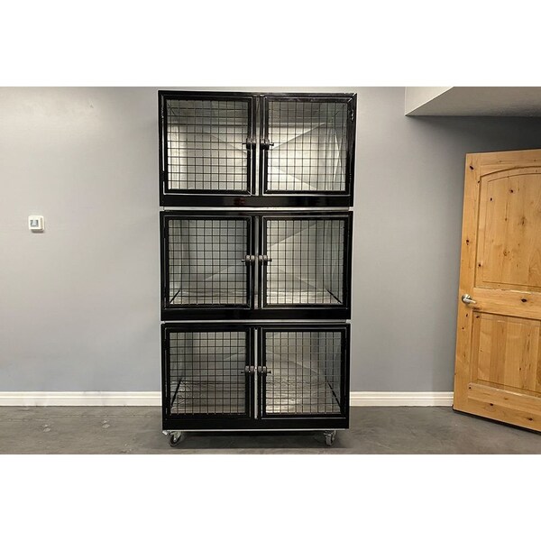 K9 Kennel Store Quick N Clean Galvanized Cage Bank 3 or 6 Units - QCCBGV3O6U