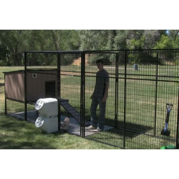 K9 Kennel Store K9 Kennel Castle With 4ft X 16ft X 7ft Tall Run and Metal Cover Ultimate - U7T4X16KC