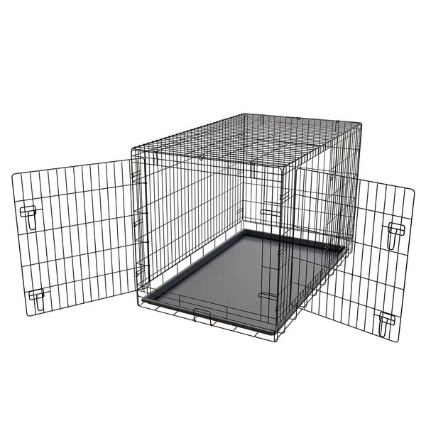 Midwest Metals Pet Essentials Medium Steel Dog Crate Black 26 in. H X 24 in. W X 36 in. D - 836